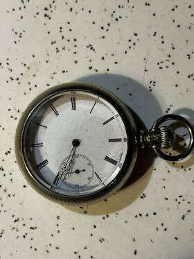 463246 Longines Antique Silver Pocket Watch Roman Numerals Mechanical 1880s