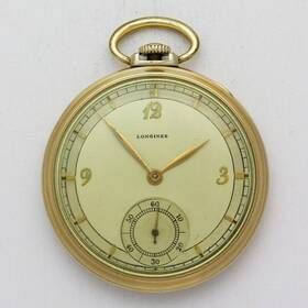 6112871 Longines Cal. 17l Gold Filled 10 Size Open Face Pocket Watch Ca. 1940