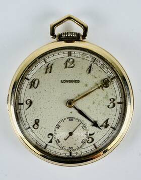 9109307 Longines 6125511 10k Gf Pocket Watch 17j Movt# Unadjusted 17l Case# Runs