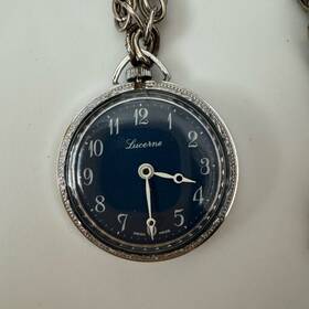 116db84d-e191-4 Lucerne Silver And Blue Geneva Womens Watch Necklace