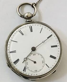 1800s M.j Tobias 13855 Rc Hunter Pocket Watch Size 16 Argent 960 Silver Runs