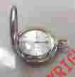 M2106 Colibri Of London Pocket Watch Brushed Stainless Steel Case Opens Beautiful Silver Dial