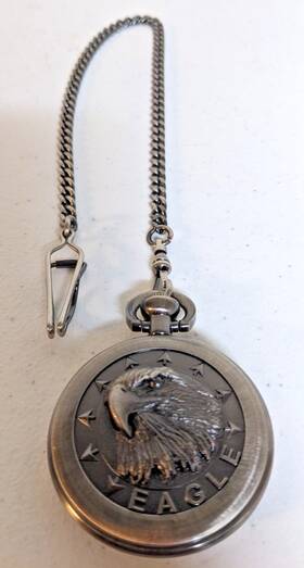 16083 Majesti Watch Co. Majestron Signature Series Eagle Two-sided Pocket With Chain