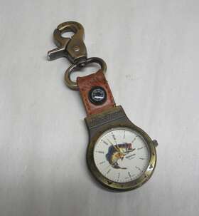 14037 Majestron Pocket Watch Leather Strap With Compass - Needs Battery