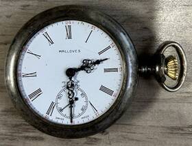 187825 Malloves 17 Jewel Sterling Silver Pocket Watch Philadelphia Case Co