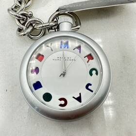 Mbm7500 Marc By Jacobs Silver Tone Chain Clip Charm Pocket Watch