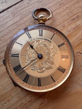 43491 Mathey Geneve 18k Gold Antique Pocket Watch-european Open Face-model
