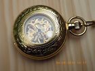 Mec 17 Jewels Mvmt Majesti Hunter Chain Gold Tone Ornate Face Skeleton