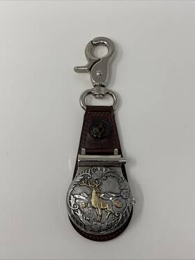 Milan Mln5044pm Vtg M.z. Berger Deer Hunting Pocket Watch Keychain Fob Compass Pc21