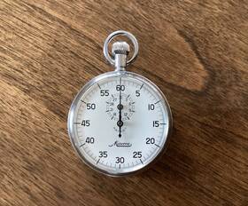485286 Minerva Vintage Swiss Stopwatch With Split Timer Nickel Chromium Case