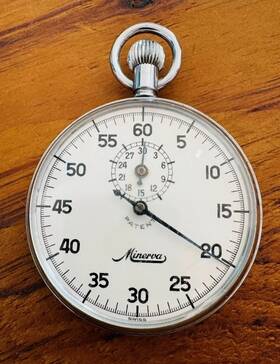 507950 Minerva Vintage Swiss Stop Watch Circa 1968 Running
