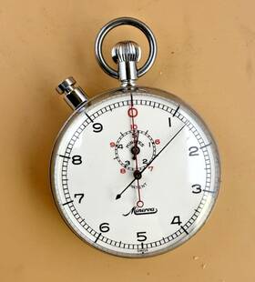 797327 Minerva Rare Vtg Swiss Made Rattrapante Stop Watch 9 Jewels Excellent Condition