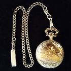 3212 Mln Quartz Two Tone Train Pocket Watch With Chain Hunter
