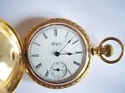 1894 Model1 Elgin Double Hunter 14k Solid Diamond Ruby Pocket 0s 7 Jl Grade 109