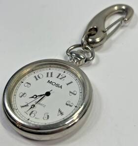 Mo47 Mosa 47mm Quartz Pocket Watch Carabiner Clip New Battery