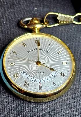 B30p Mount Royal Pocket Watch Swiss Mvmt New Renat Batt. 41.8 Mm Low Priced