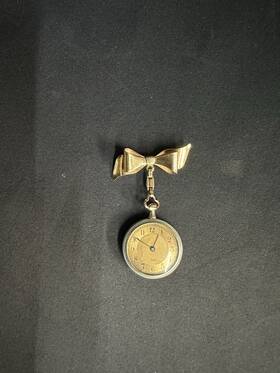 18492 Movado 14 Gold Vintage Rare Pocket Watch 5708 With 12k Pin Not Running