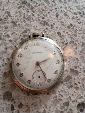9-a1496 Mt. Vernon Watch Co. Vintage 10k Rgp Crestwood Pocket 17 Jewels - Running
