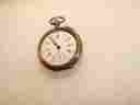 N629-o Tobias Key Wind Pocket Watch 800 Silver Case Runs Stops No Crystal