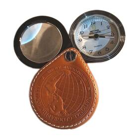 72637 National Geographic Leather Covered Pocket Watch With Alarm And Magnifier #72637