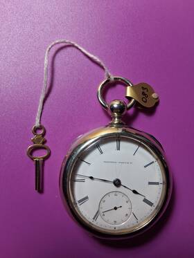 1871-1915 National Watch Co. Co./ Elgin Pocket Watch. Key Wind. Works