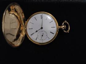 81420 Neuchatel Gold Pocket Watch Swiss 18kt Yellow Key Wind By - Emile Pacot Locle