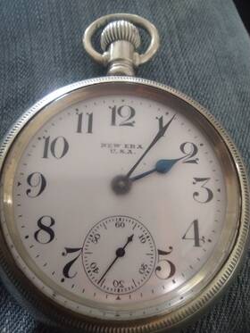 Ab008885 New Era Philadelphia Silverode Case Pocket Watch