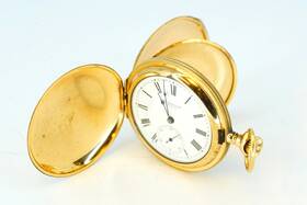 Hg012100 New York Standard Pocket Watch Model 16 Grade 144 Full Hunter Gold Filled