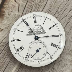 8092 Nhw.co. N.h.w. Co. Special Railroad Swiss Pocket Watch Movement Parts Project As Is