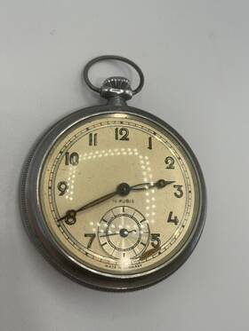 126241 Niel Antique Pocket Watch 10 Rubis Made In Germany As Is For Repair