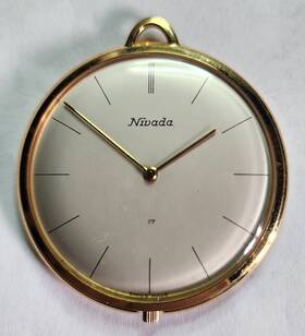 7581 Nivada 8139 Vintage 17 Jewels Swiss Made Pocket Watch Running M