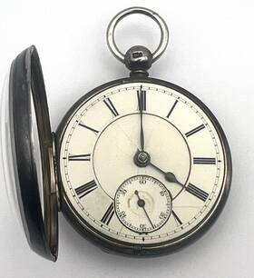 1890 Noah Wright 6874 C. London Silver Fusee Pocket Watch - Running Matching