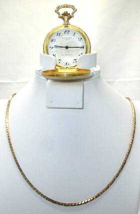 Ofc-13 North Star Vintage Northstar 17 Jewel Pocket Watch Manual Wind Up And 24 Inch Long Chain