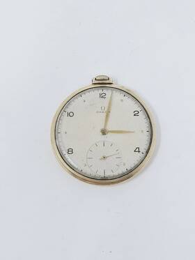 10527878 Omega 10526425 17 Jewels 14k Gold-filled Case Back Open Face Pocket Watch Serial#10527878