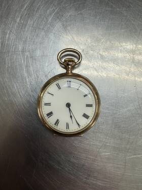 1473990 Omega 1899 14k Gold Pocket Watch Serial # Running 28.5 Grams