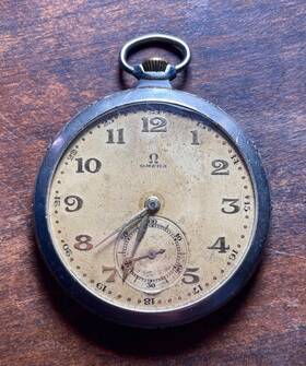 8121248 Omega 1935 Mens Silver And Gold Pocket Watch - Highly Collectible