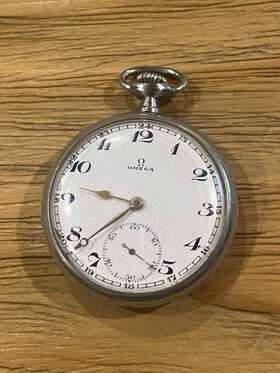 1930 Omega L.t2 Cal 40.6l.t2.15p Manual Wind Open Face Pocket Watch Vintage Antique