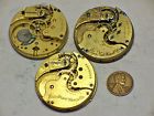 P-877 Elgin 3 Partial Vintage 16s Pocket Watch Movements Parts Repair