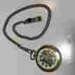 P021 Christmas Nelsonic Vintage Gold Tone Pocket Watch And Chain Santa Claus