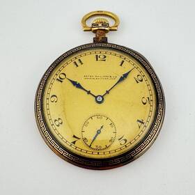 Ra530 Patek Philippe 18k Solid Gold Greek Enamel Pocket Watch 45mm 1920s All Original