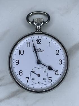 Perseo 051128820355 Swiss Made Mechanical Manual Wind Pocket Watch In Excellent Condition #5