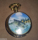 Pocket Porcelain Mouthed Open Bass Gold Engraved Watch
