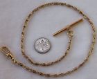 Style14k Pocket Plated Twisted 14 Link Civil War Watch Chain Gold T-bar "