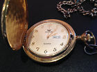 Pocket Tone Silver Quartz Tone.. Watch...gold Chain Waltham