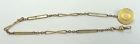 Pocket Watch Chain Mother Pearl 14k Gold Yellow