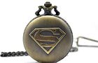 Pocket Watch Superman Topearl The Man Of Steel Superhero Quartz Quality Bronze 722631410446