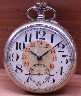 35344 Post Et Spoor Anker Dutch Railroad Pocket Watch Swiss Made 52mm Iv