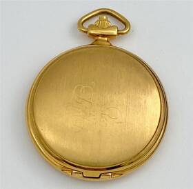 V701-0860 Pulsar Gold Tone Full Hunter Pocket Watch Dial Analog