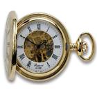 Pw56 Rapport Mechanical Half Hunter Pocket Watch Gold Plated Model
