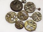 Q-617 Unbranded 7 Vintage Pocket Watch Movements Parts Repair Steampunk